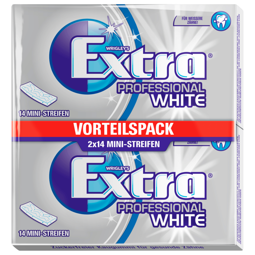 Extra Professional White Kaugummi 2x14 Mini-Streifen